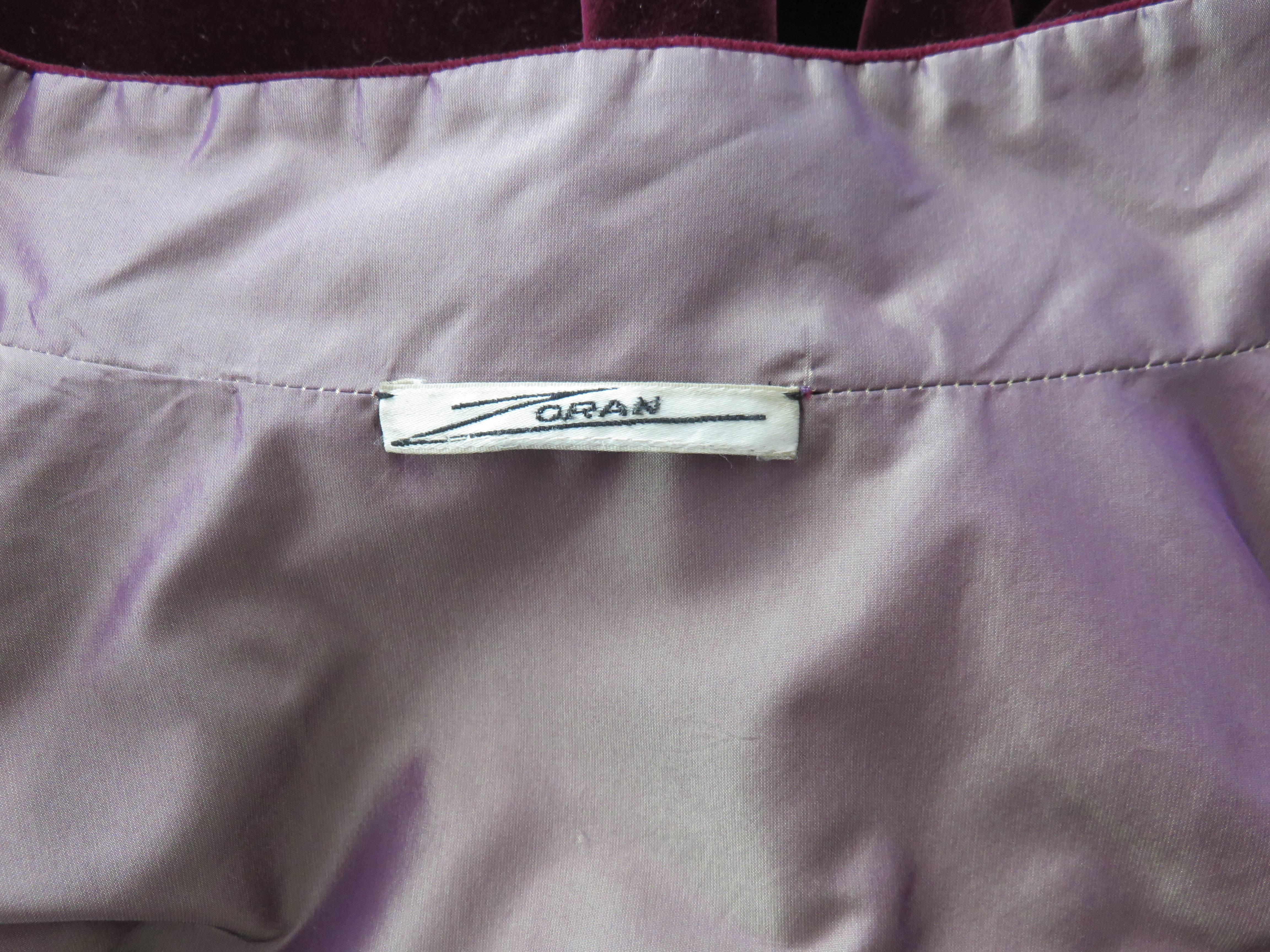 1990's ZORAN Reversible velvet / tonic silk evening jacket For Sale 5