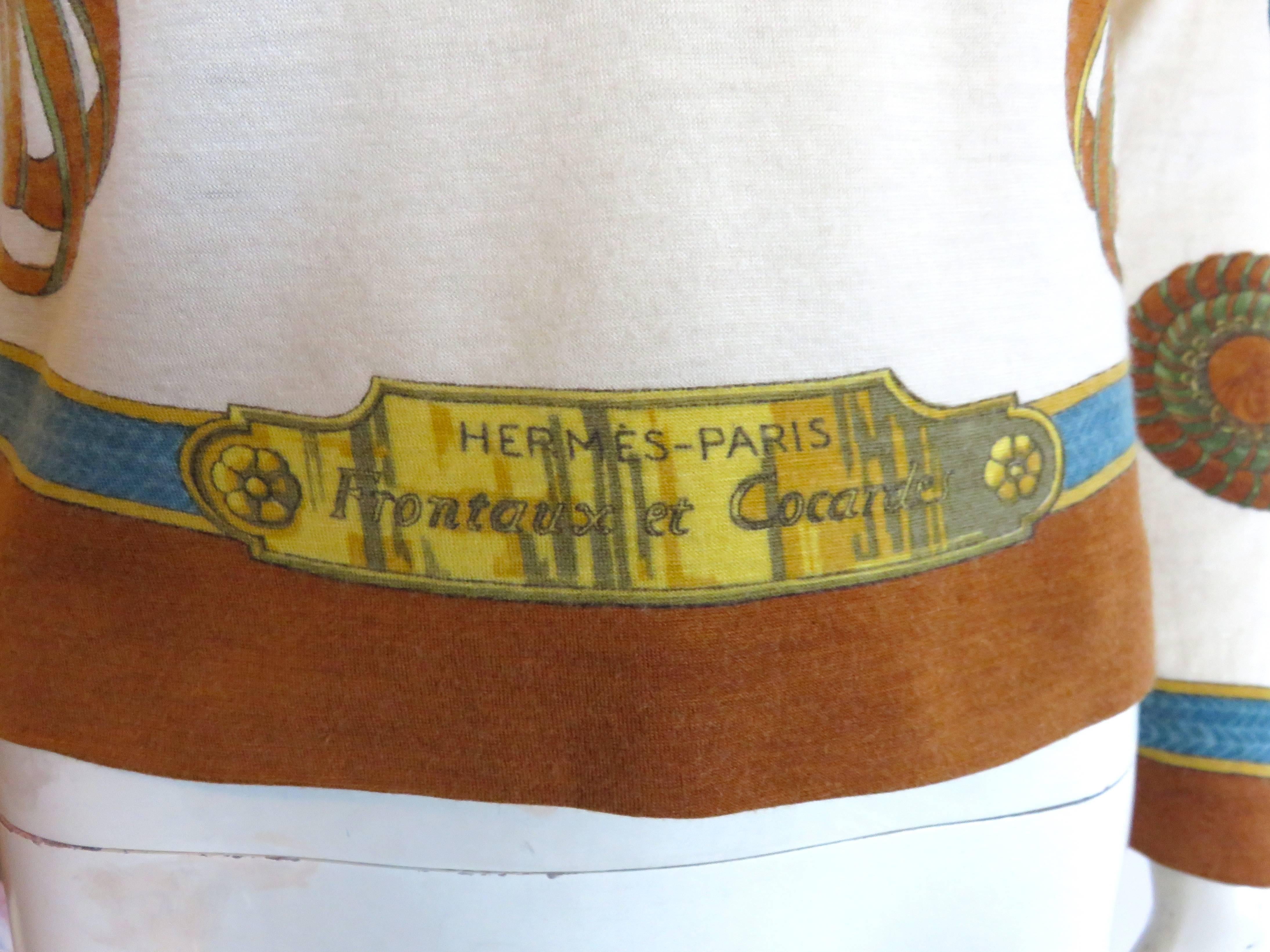 1980's HERMES PARIS Trompe l'oeil cashmere sweater For Sale 1