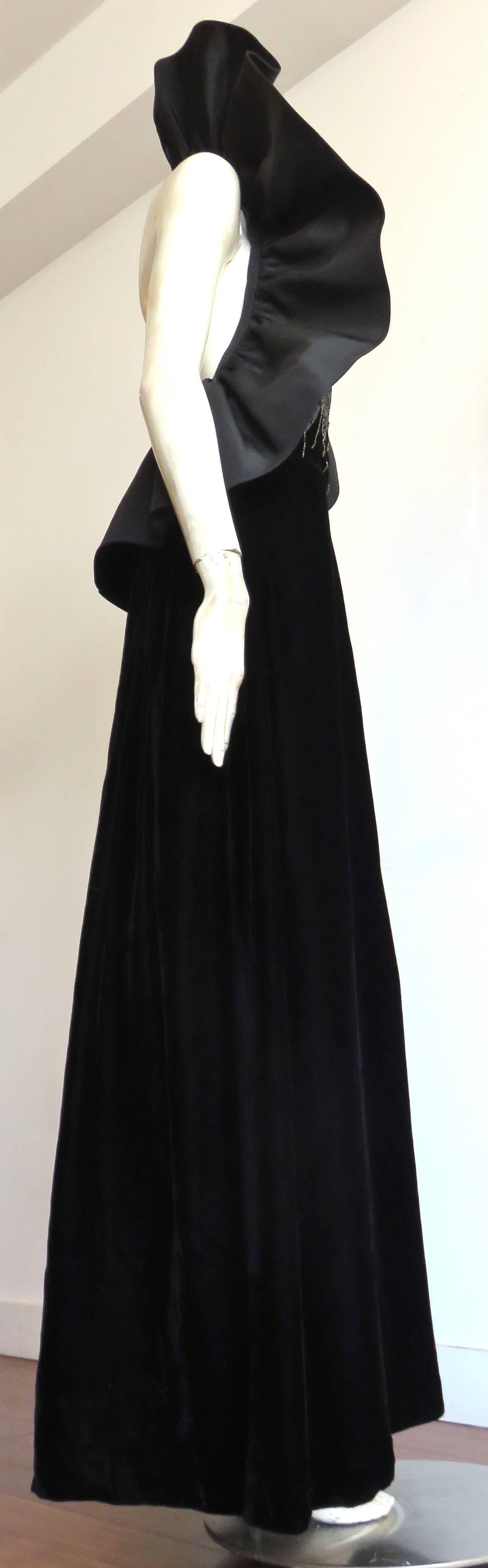 Women's 1980's PAUL-LOUIS ORRIER Embellished silk evening gown dress For Sale