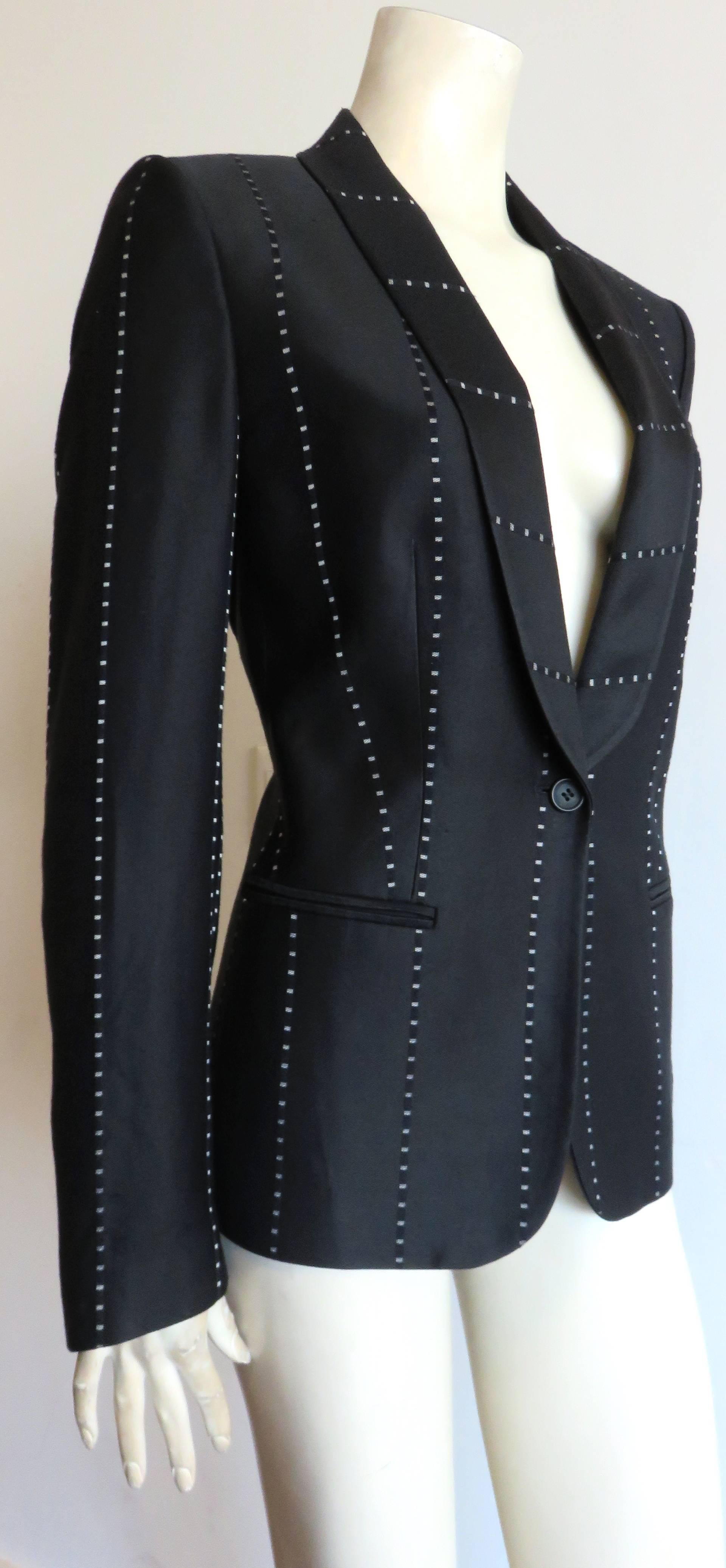 Pre-death ALEXANDER McQUEEN Women's Jacquard stripe evening jacket In Good Condition For Sale In Newport Beach, CA