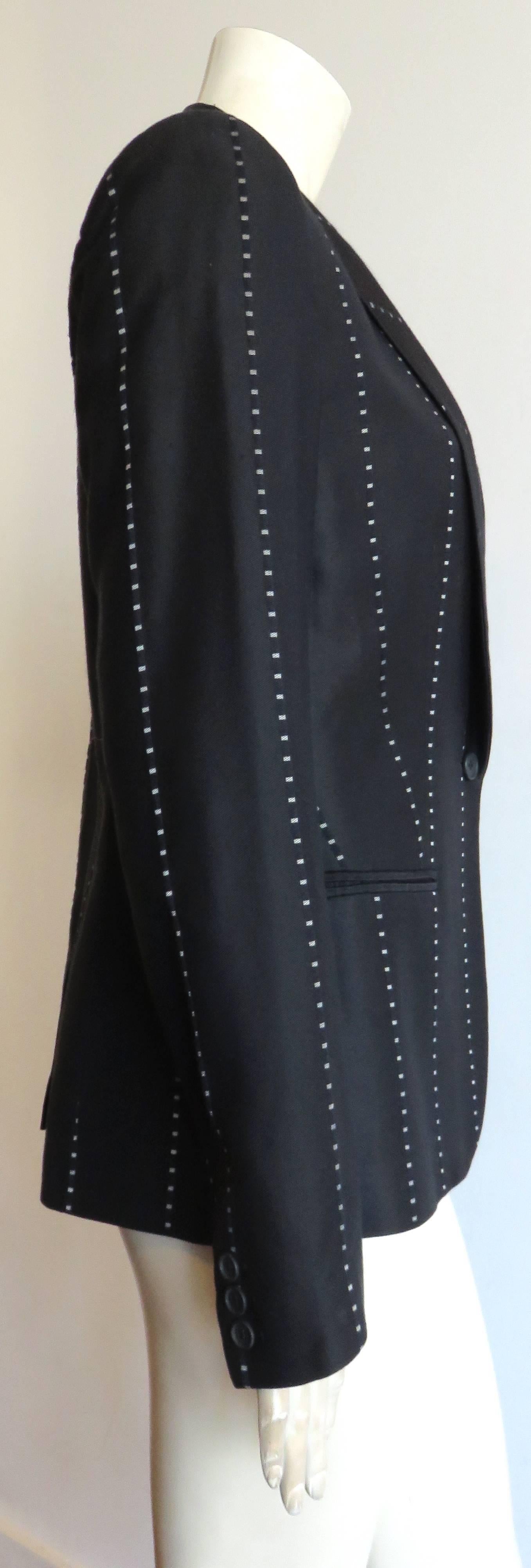 Black Pre-death ALEXANDER McQUEEN Women's Jacquard stripe evening jacket For Sale