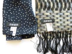 1970's JEAN MUIR Never used set of 2 silk & metallic scarves