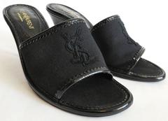 YVES SAINT LAURENT by Tom Ford YSL logo front mules