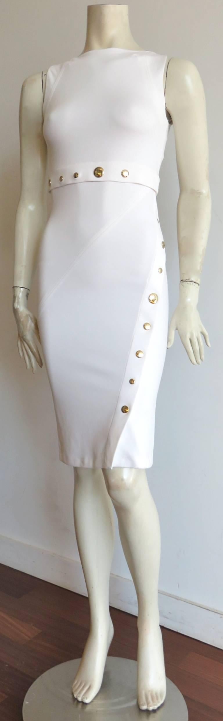 Recent VERSACE Medusa dome snap detail knit dress In Excellent Condition In Newport Beach, CA