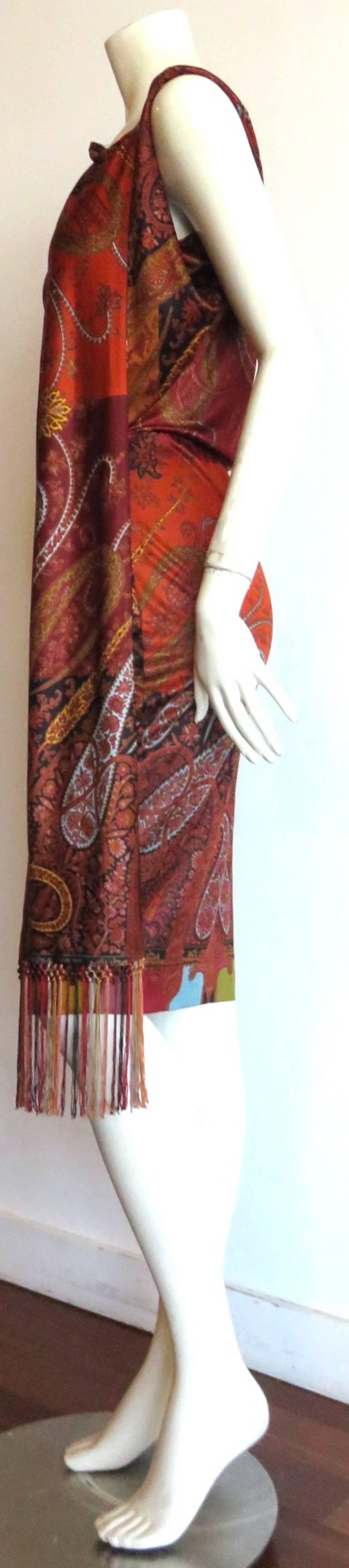 HERMES PARIS by Gaultier Paisley scarf dress In New Condition In Newport Beach, CA