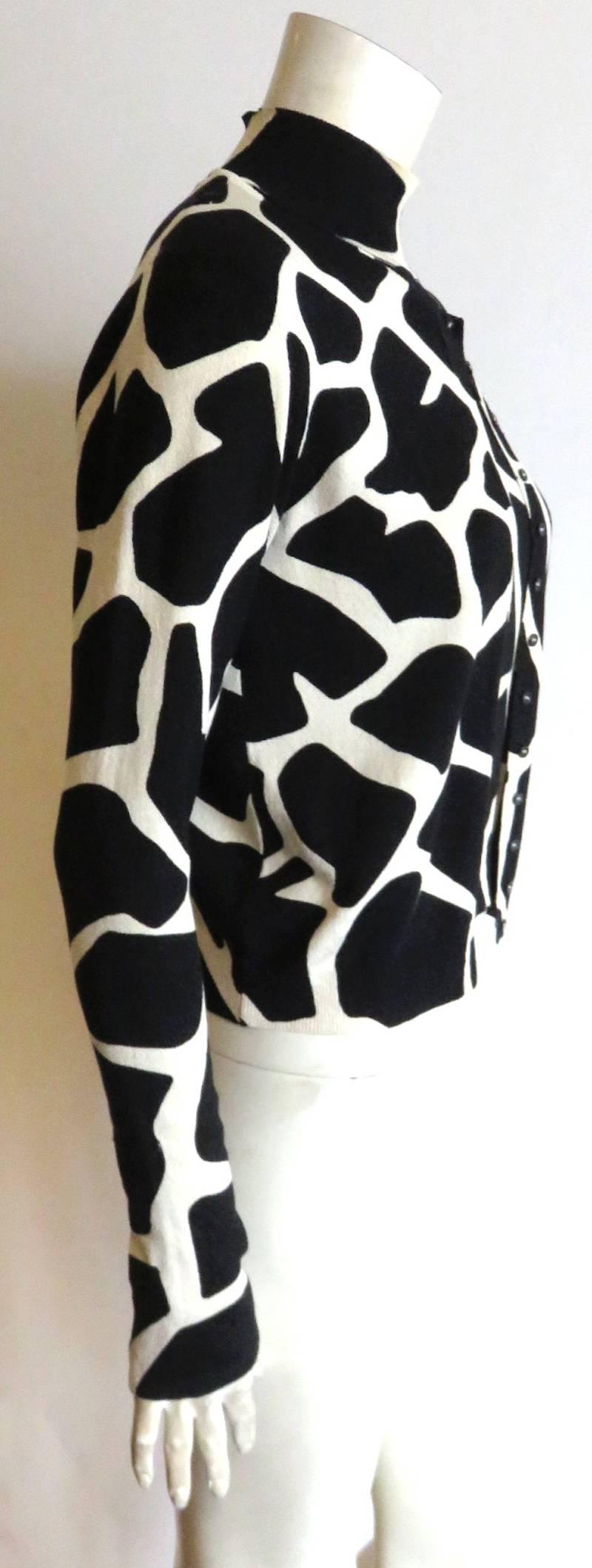 1990's JOHN GALLIANO PARIS Giraffe print silk sweater twinset  For Sale 1
