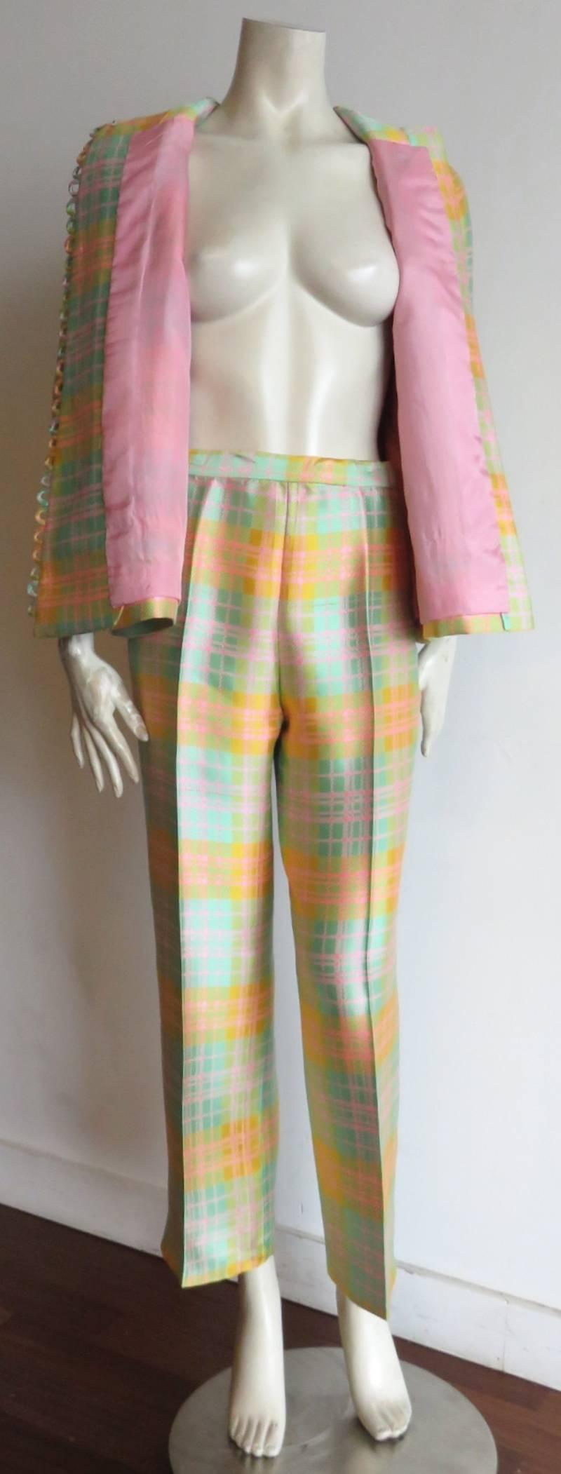 1970's DONALD BROOKS Silk jacket & pant set For Sale 3