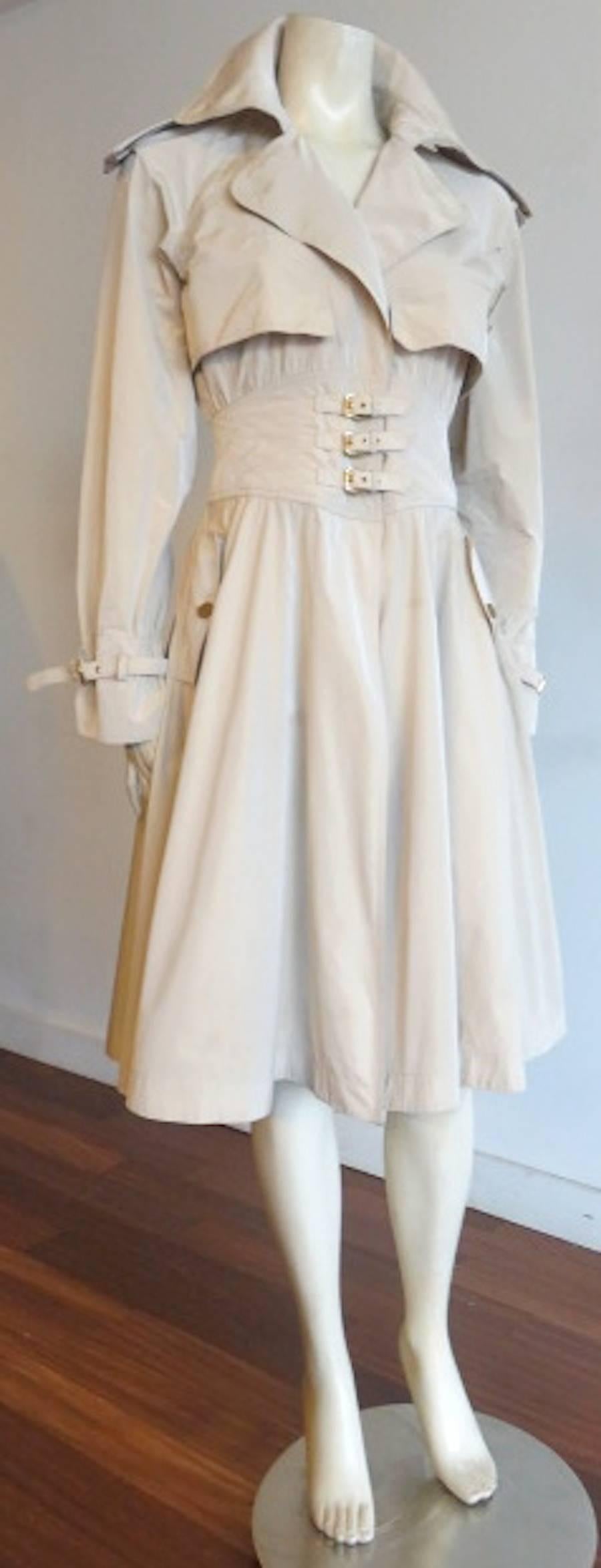 Gray DOLCE & GABBANA Flared trench coat dress