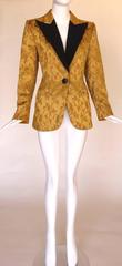 1990's YVES SAINT LAURENT Rive Gauche Brocade Tuxedo Jacket