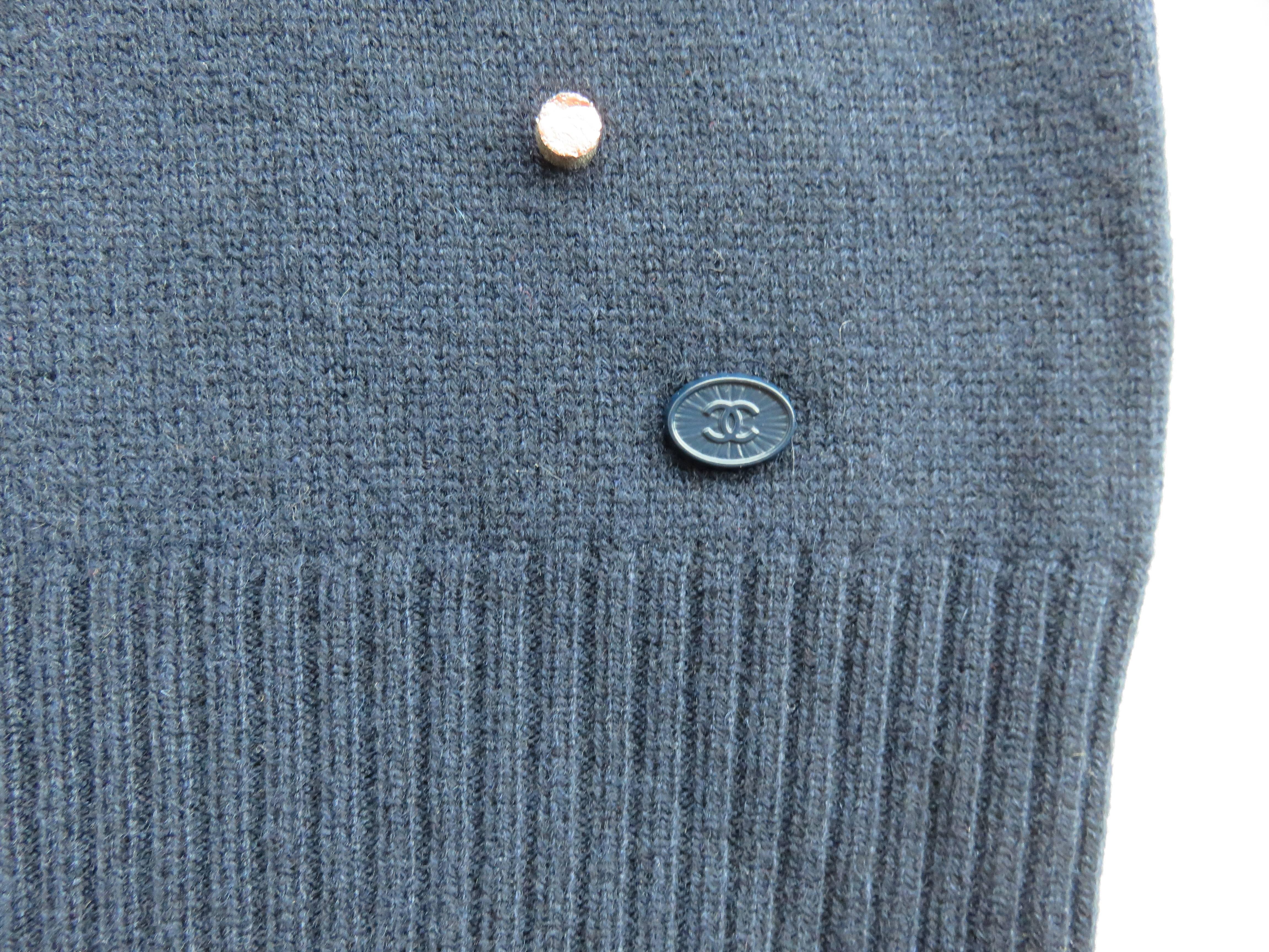 2014 CHANEL PARIS Pure cashmere embellished sweater For Sale 5
