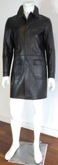 GIEVES & HAWKES Men's cashmere bonded lambskin leather car coat