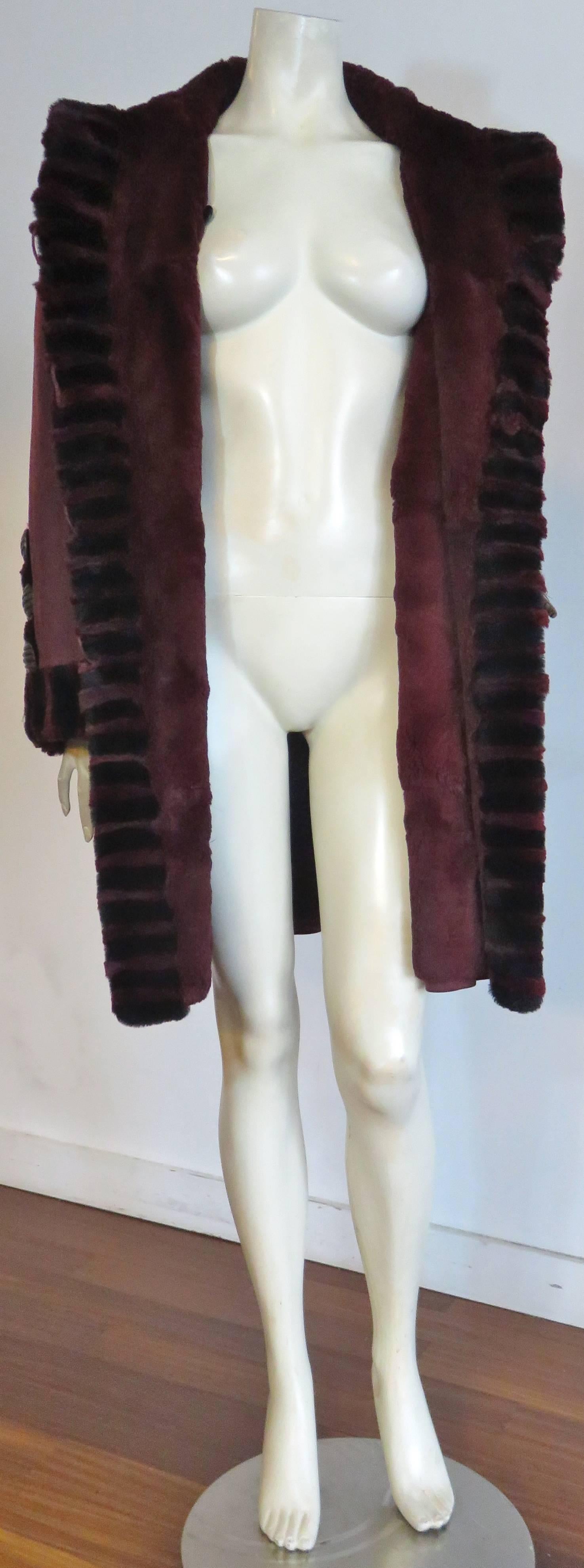 1980's YVES SAINT LAURENT FURS Suede skin & fur coat For Sale 3