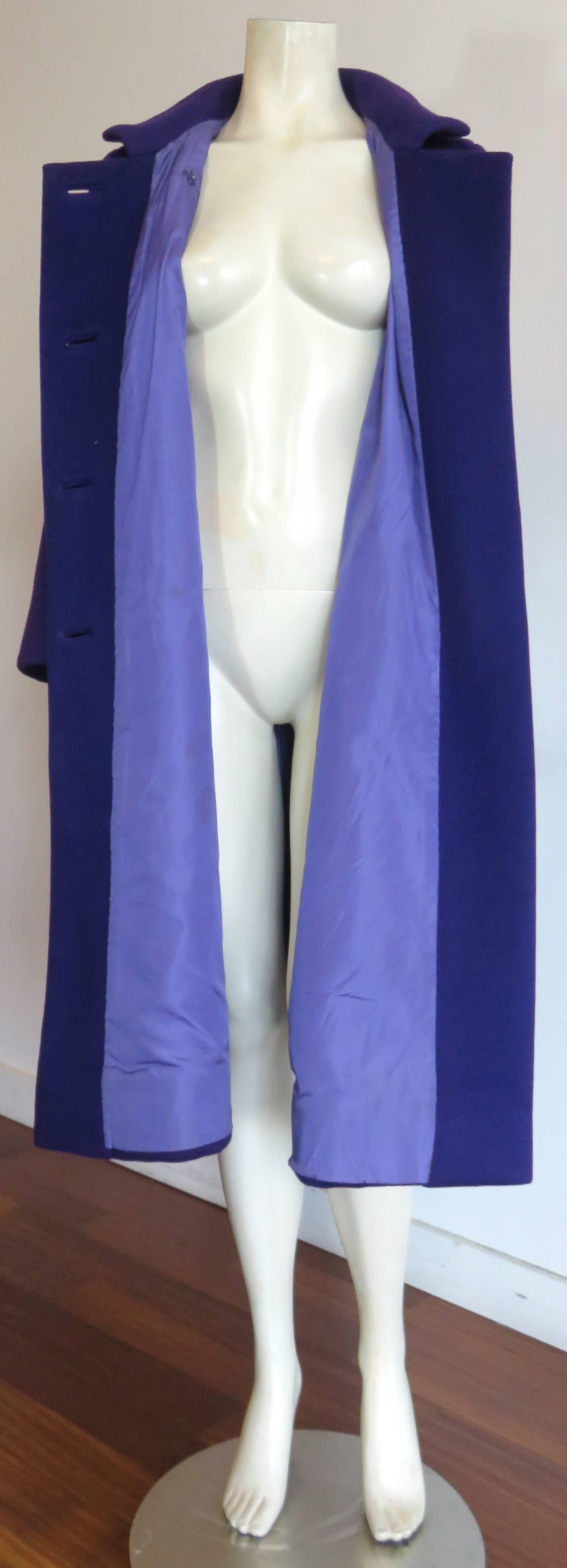 Purple 1960's NORMAN NORELL Wool coat