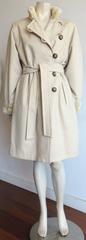 1980's YVES SAINT LAURENT FURS Wool cashmere fur lined coat YSL