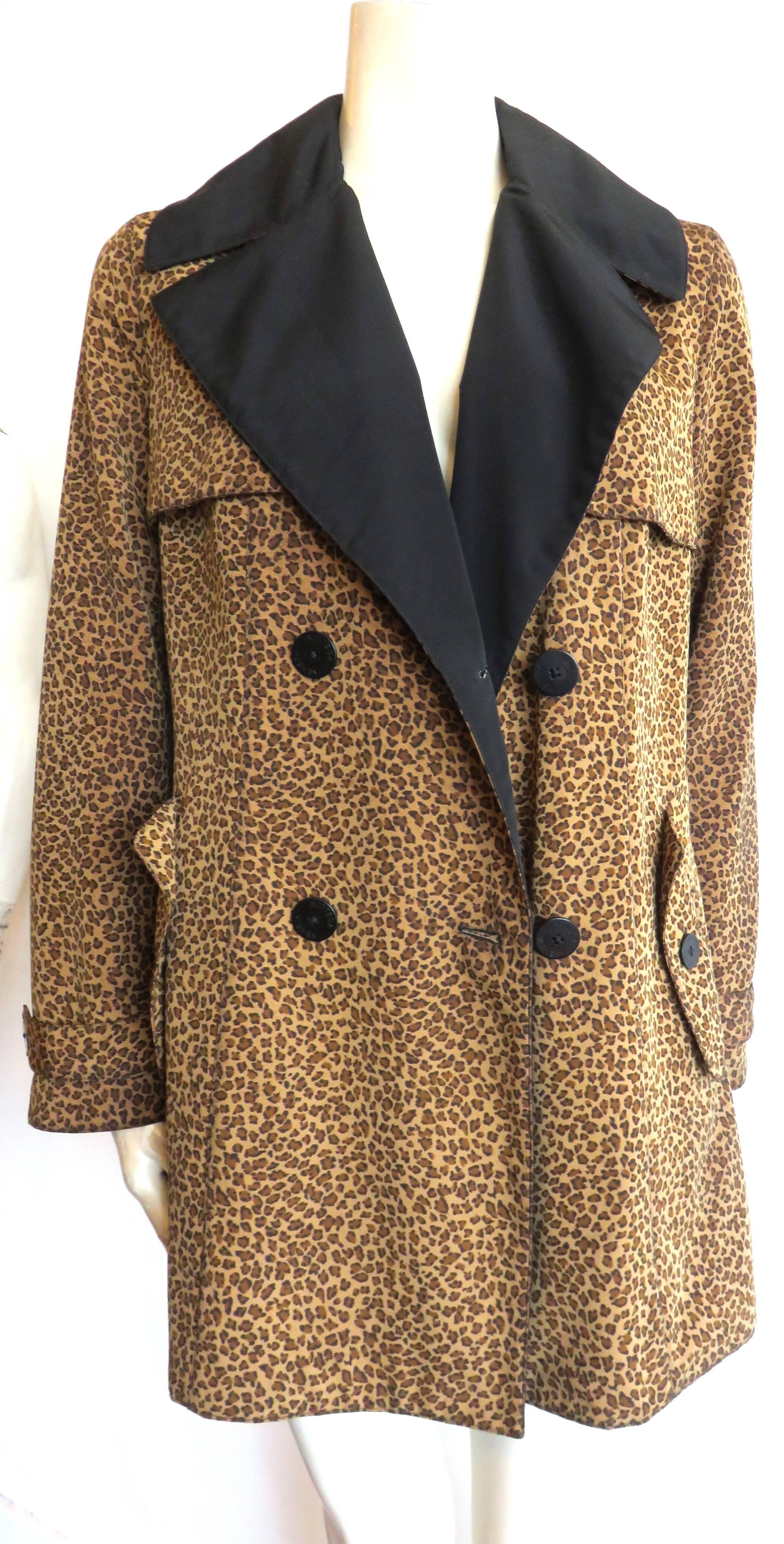 Women's 1990's BOTTEGA VENETA Leopard print raincoat  For Sale