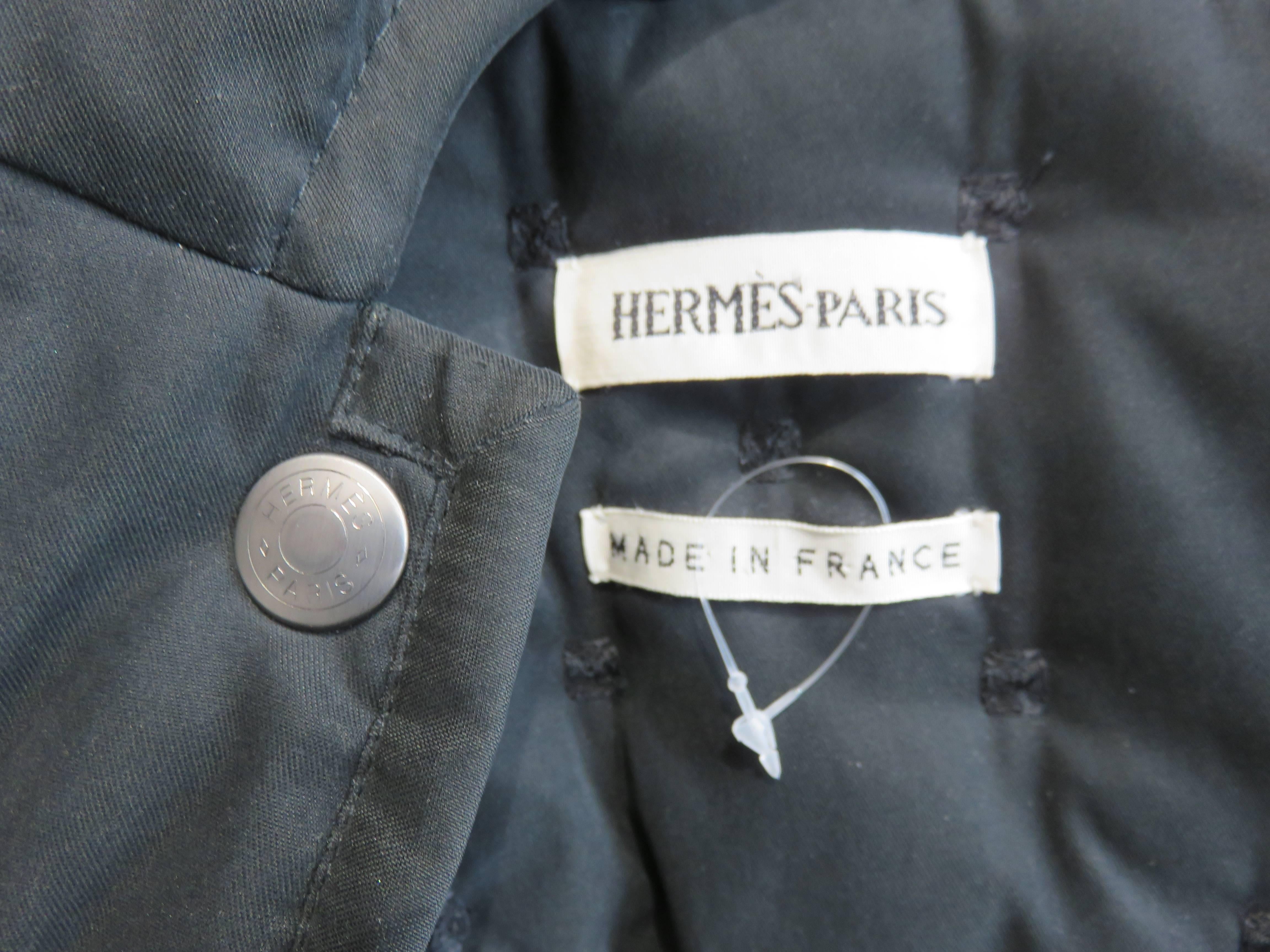 HERMES PARIS Tufted embroidery car coat 5