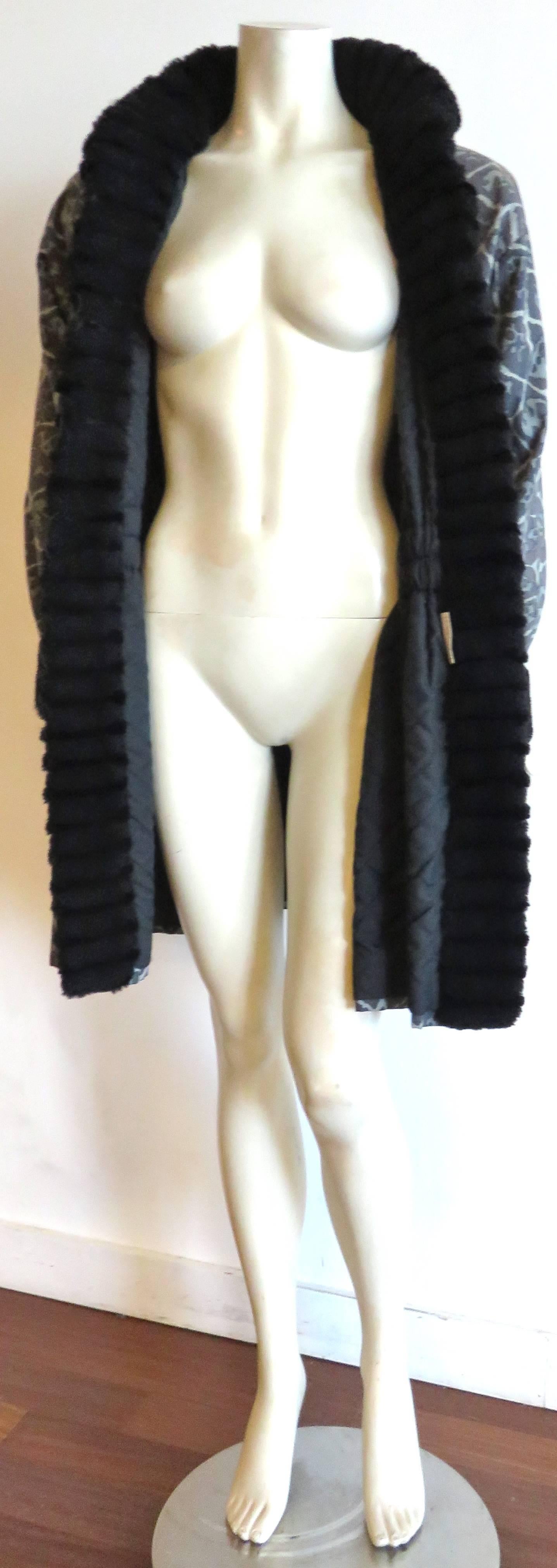 Women's 1980's YVES SAINT LAURENT FURS Printed coat For Sale