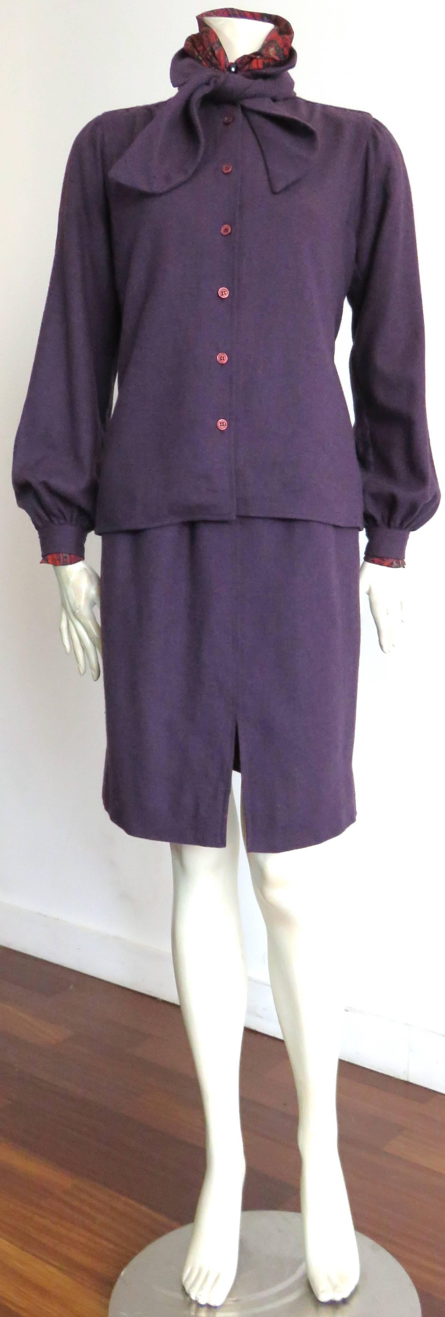 1980's UNGARO PARIS 3pc. skirt suit set For Sale 2