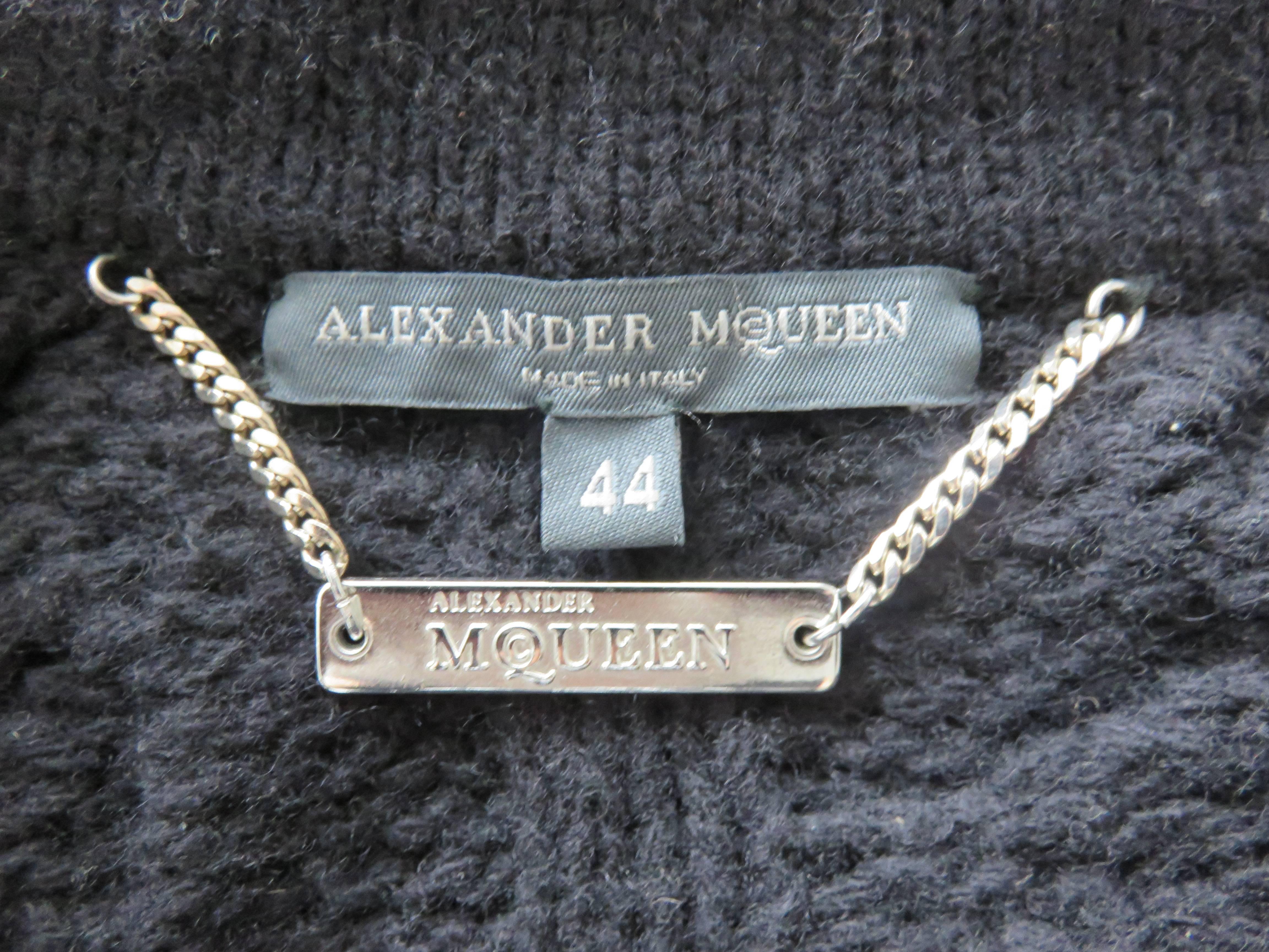 Pre-death ALEXANDER McQUEEN Leather harness detail cable sweater jacket 6