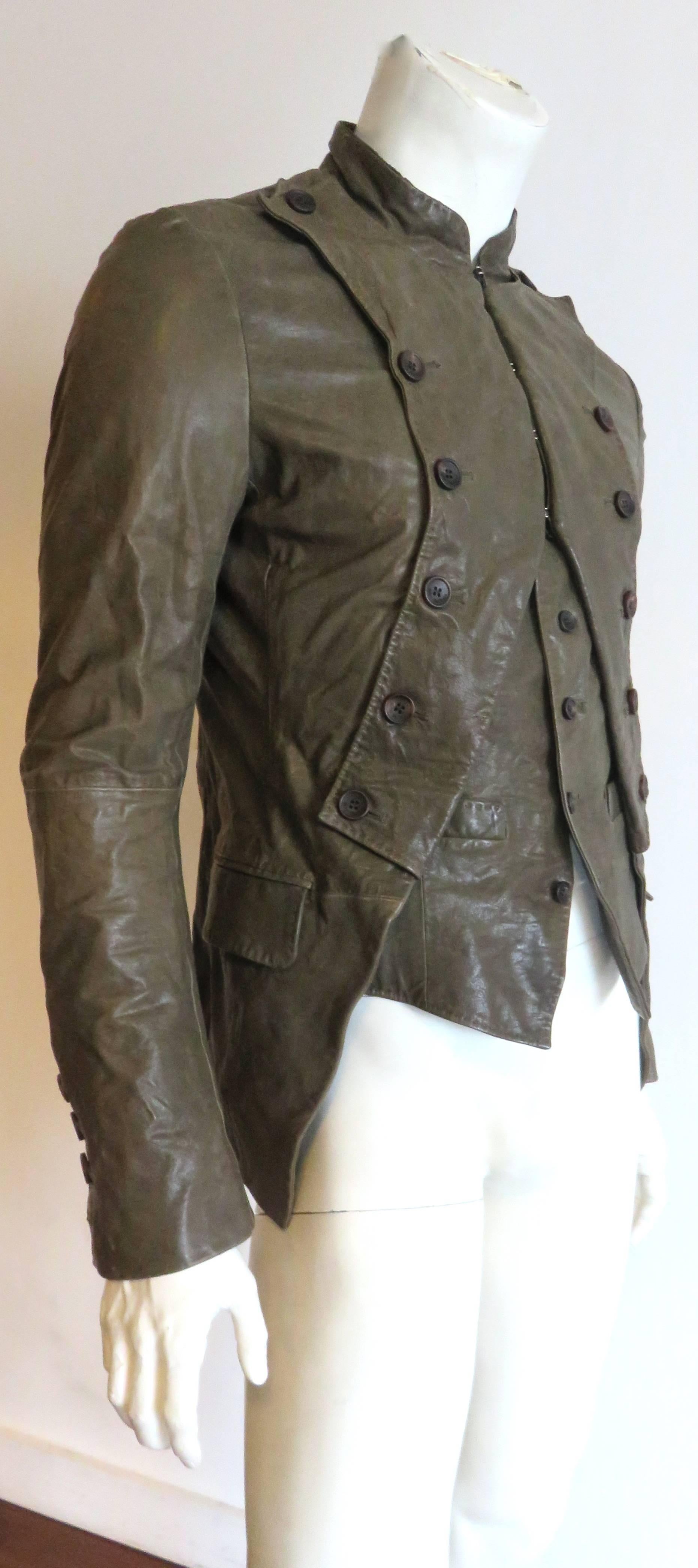 JOHN GALLIANO Men's calfskin leather french infantry-style jacket 1
