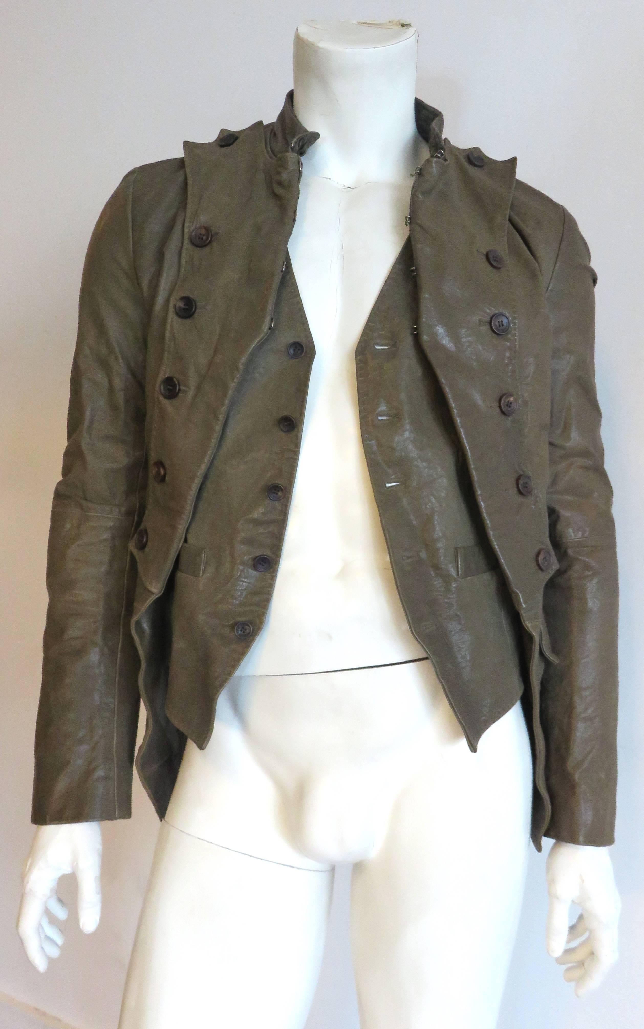 JOHN GALLIANO Men's calfskin leather french infantry-style jacket 3