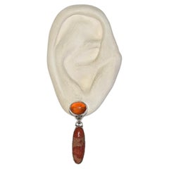 Vintage Amber Coral Earrings