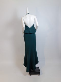 BALENCIAGA, 2013 Met Gala Forest Green Silk Gown