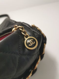 Chanel Black Quilted Leather CC Chain Crossbody Handbag