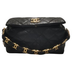 Chanel Black Quilted Leather CC Chain Crossbody Handbag