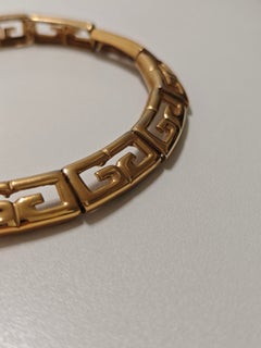 Collana choker Givenchy con motivo GG color oro, anni '80