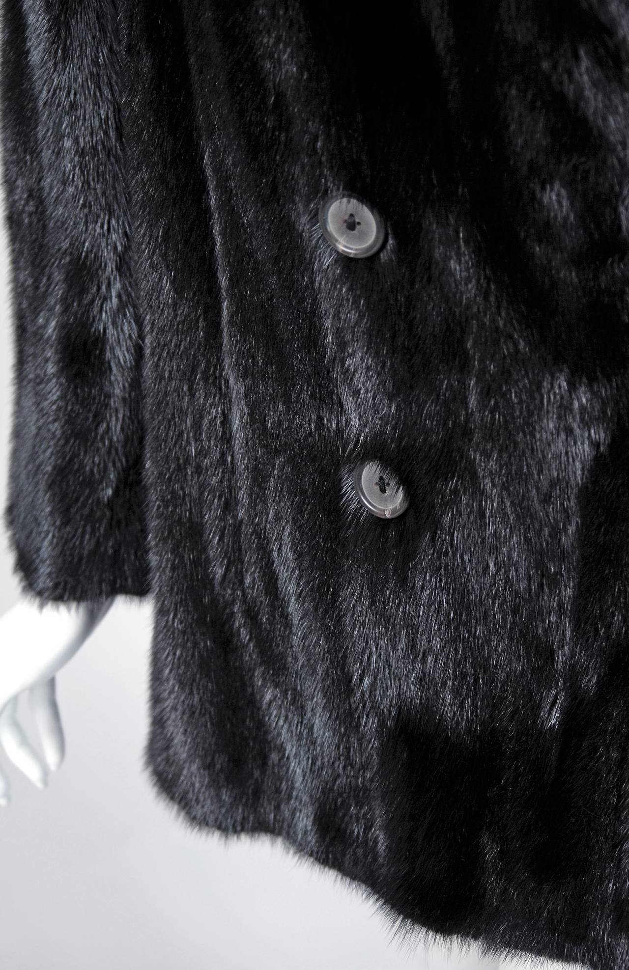 An extraordinary, rich-black colored genuine mink-fur from the famous 