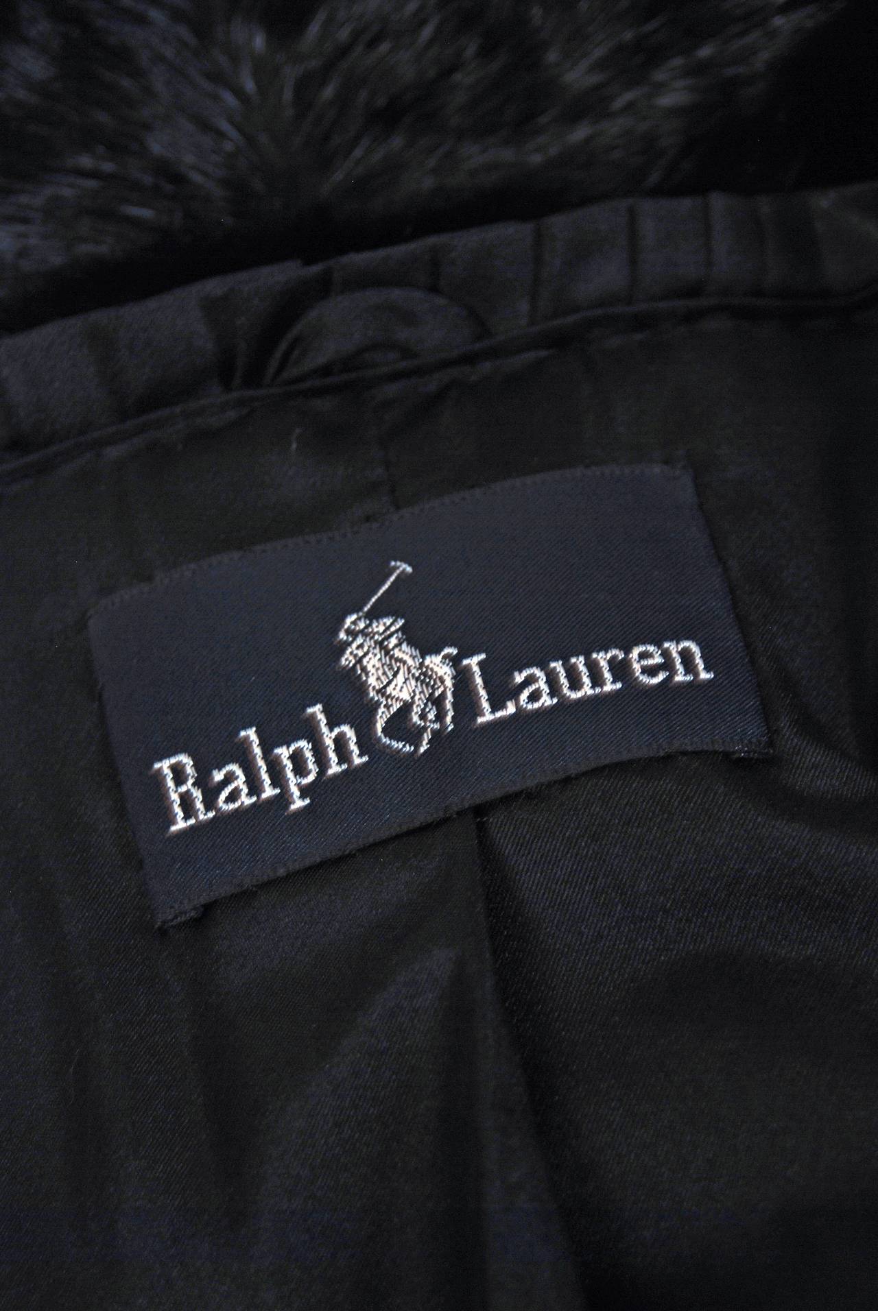 1990's Ralph Lauren Deluxe Black Mink Fur Double-Breasted Cropped Coat Jacket 2