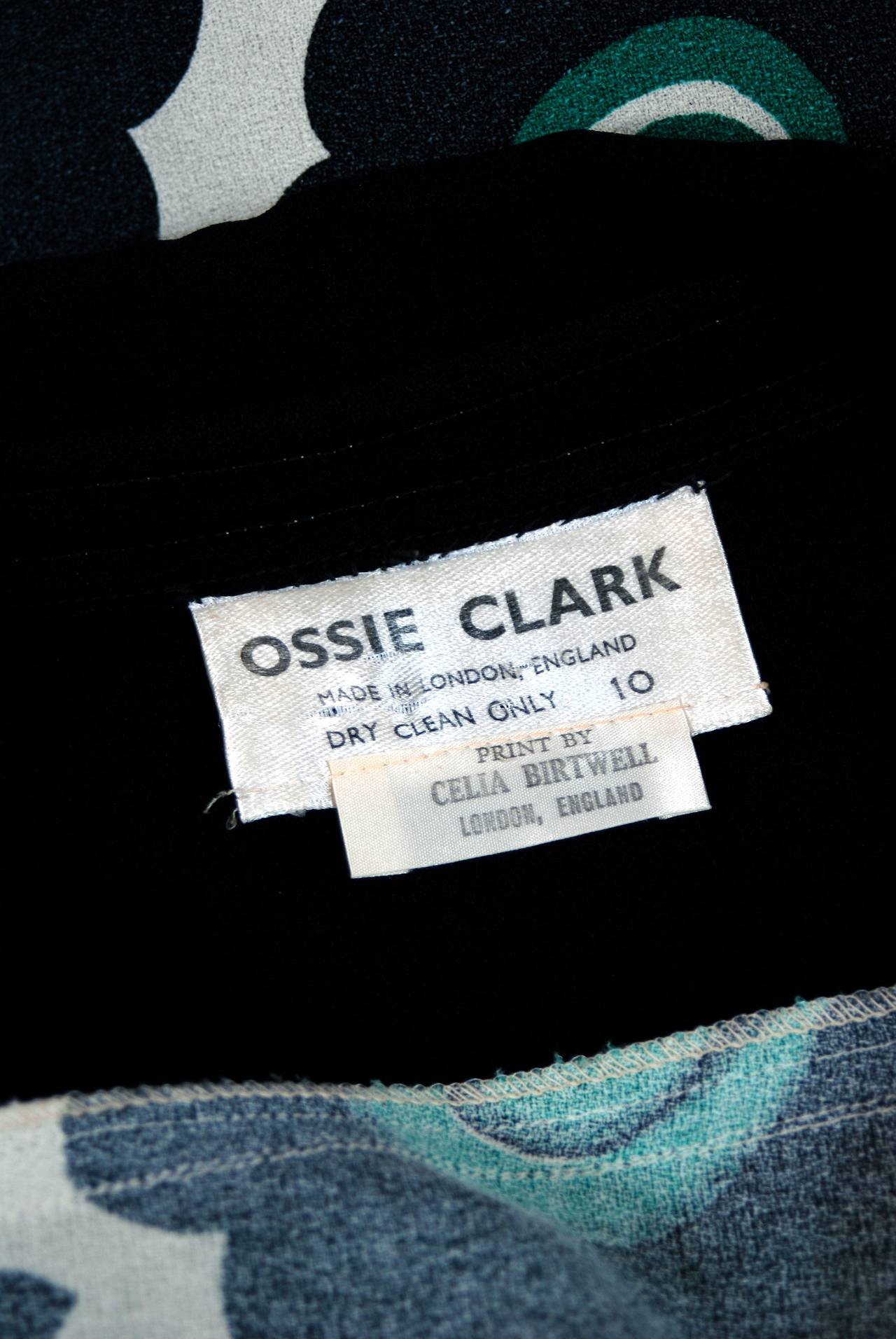 1969 Ossie Clark Moss-Crepe Celia Birtwell Floral Print Billow-Sleeves Dress 2