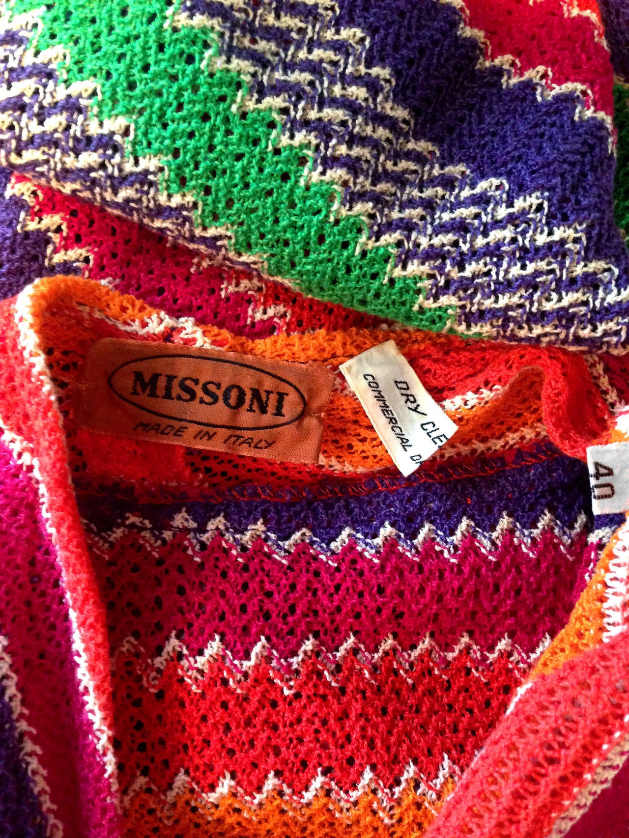 1970's Missoni Vibrant Rainbow Stripe Graphic Knit Bias-Cut Halter Maxi Dress 2