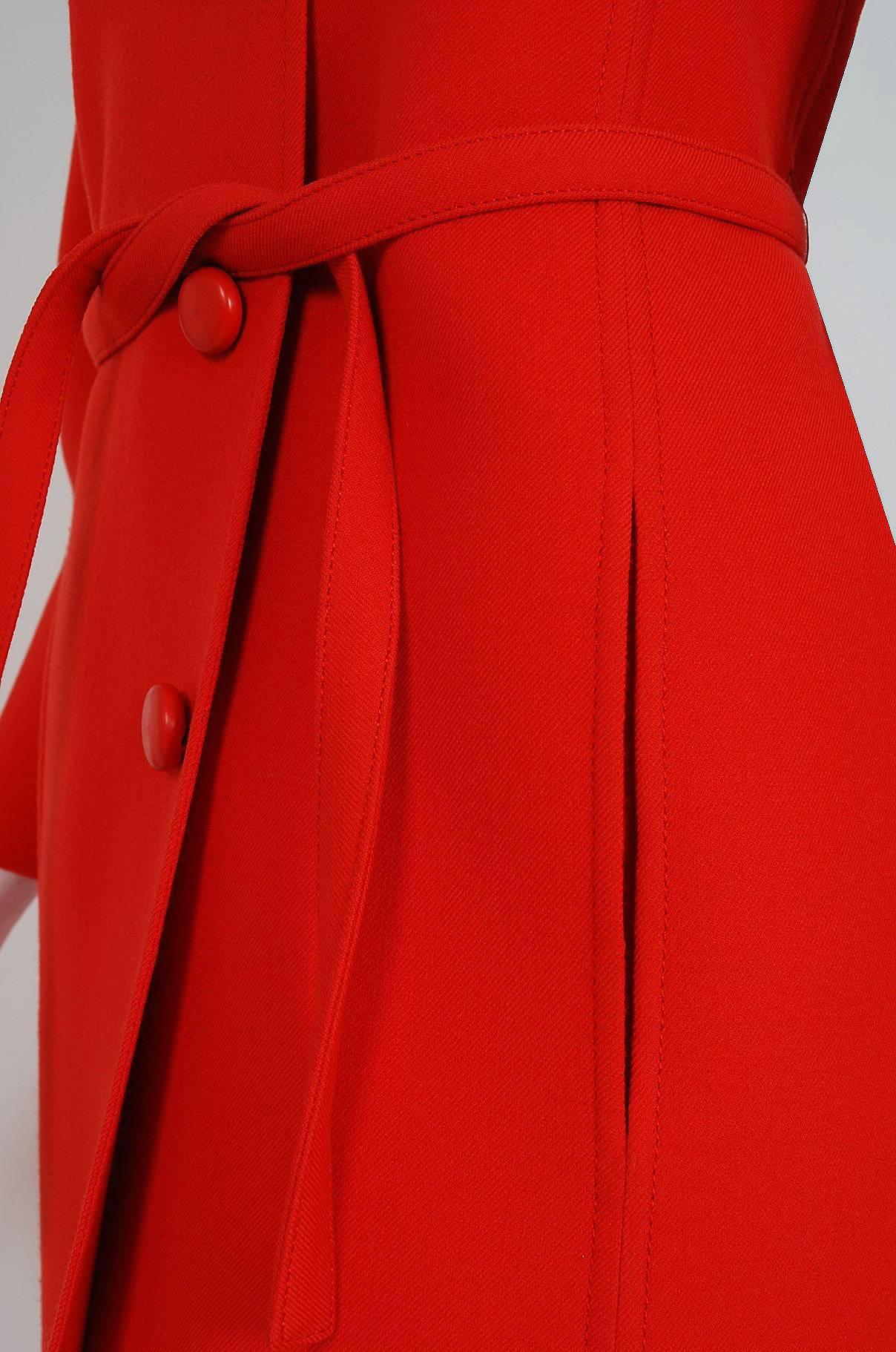 red wool trench coat