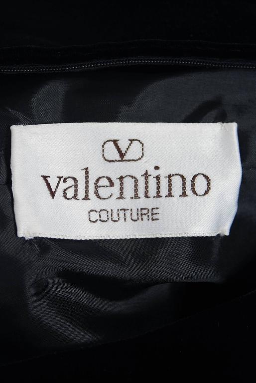 1990's Valentino Couture Black Velvet Sheer-Illusion Beaded Silk Dress ...