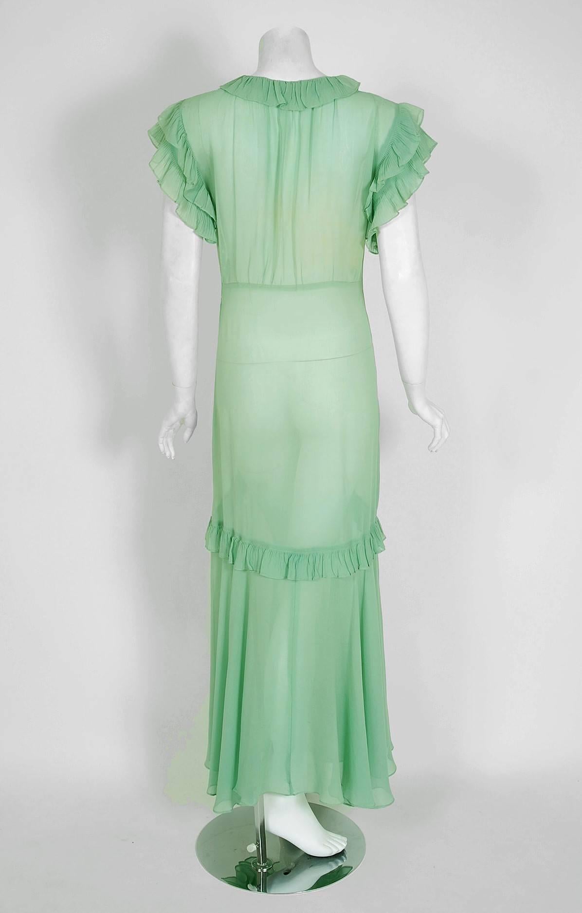 seafoam green gown