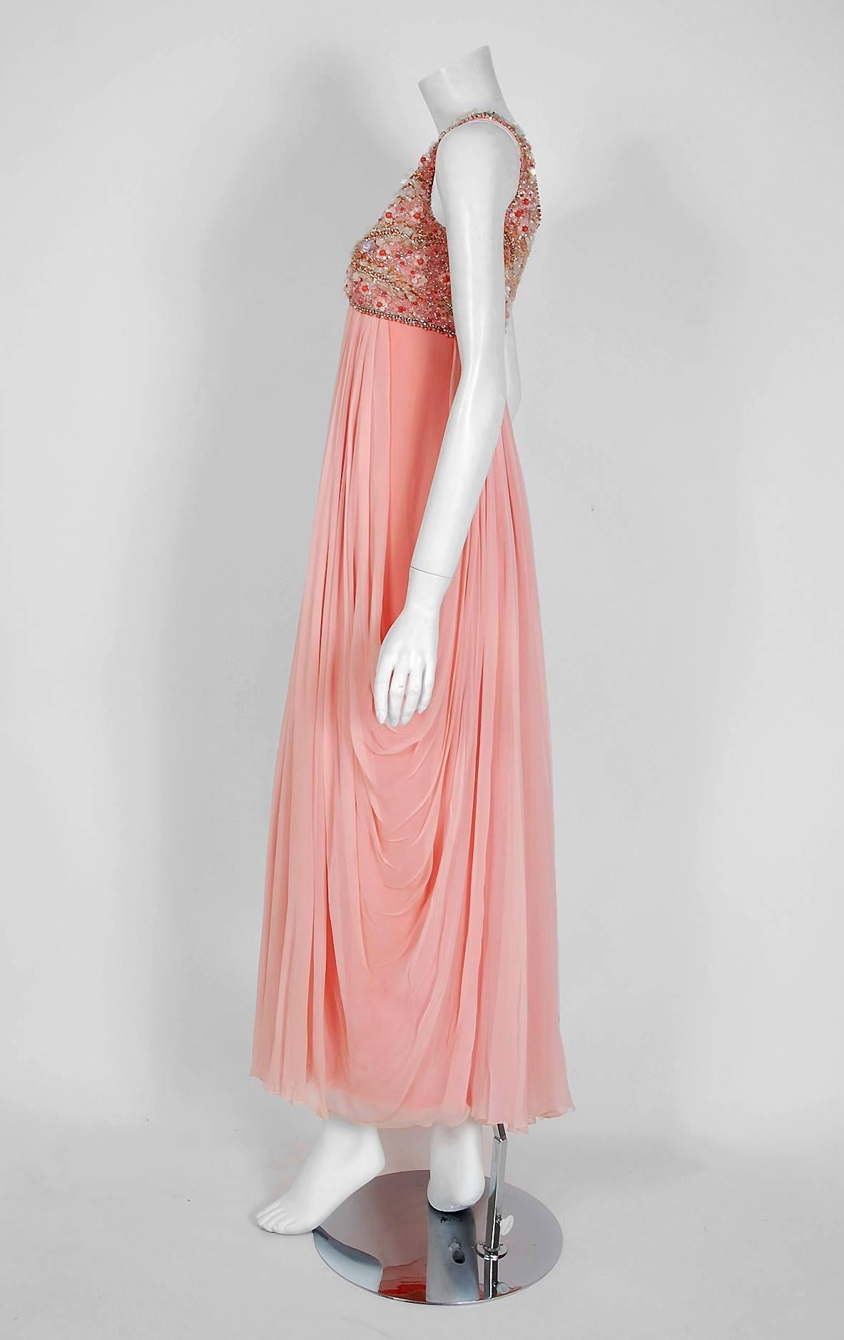 pink chiffon dress