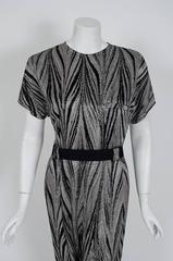 1989 Gianni Versace Black & Ivory Zebra Stripe Print Silk Hourglass Jumpsuit