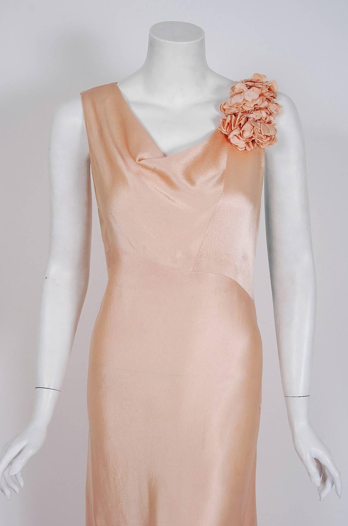 champagne pink silk dress