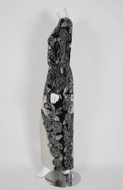 black and white sequin gown
