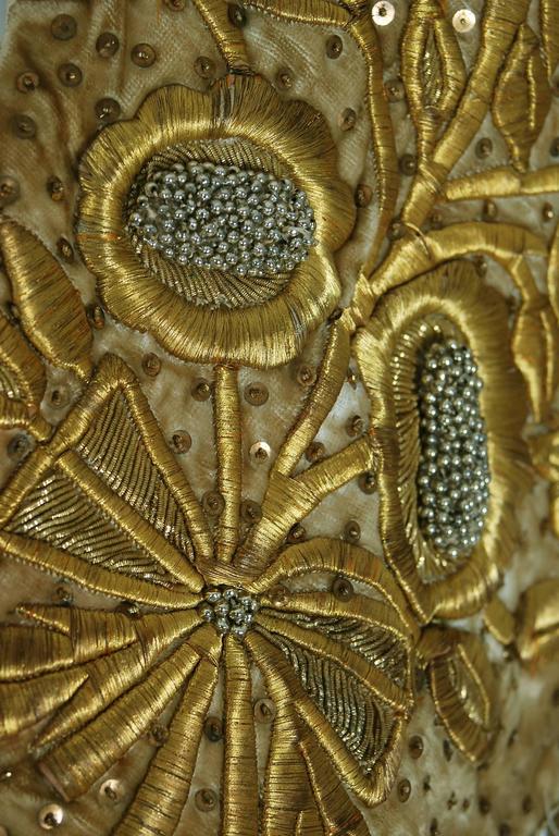 1910's Ottoman Empire MetallicGold Beaded Embroidered Fringe Bolero