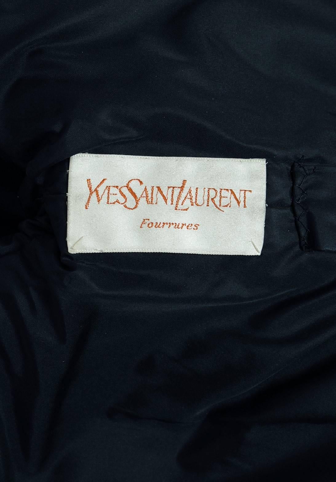 Women's 1971 Yves Saint Laurent Couture Dramatic Silver-Fox Fur Chubby Coat Jacket