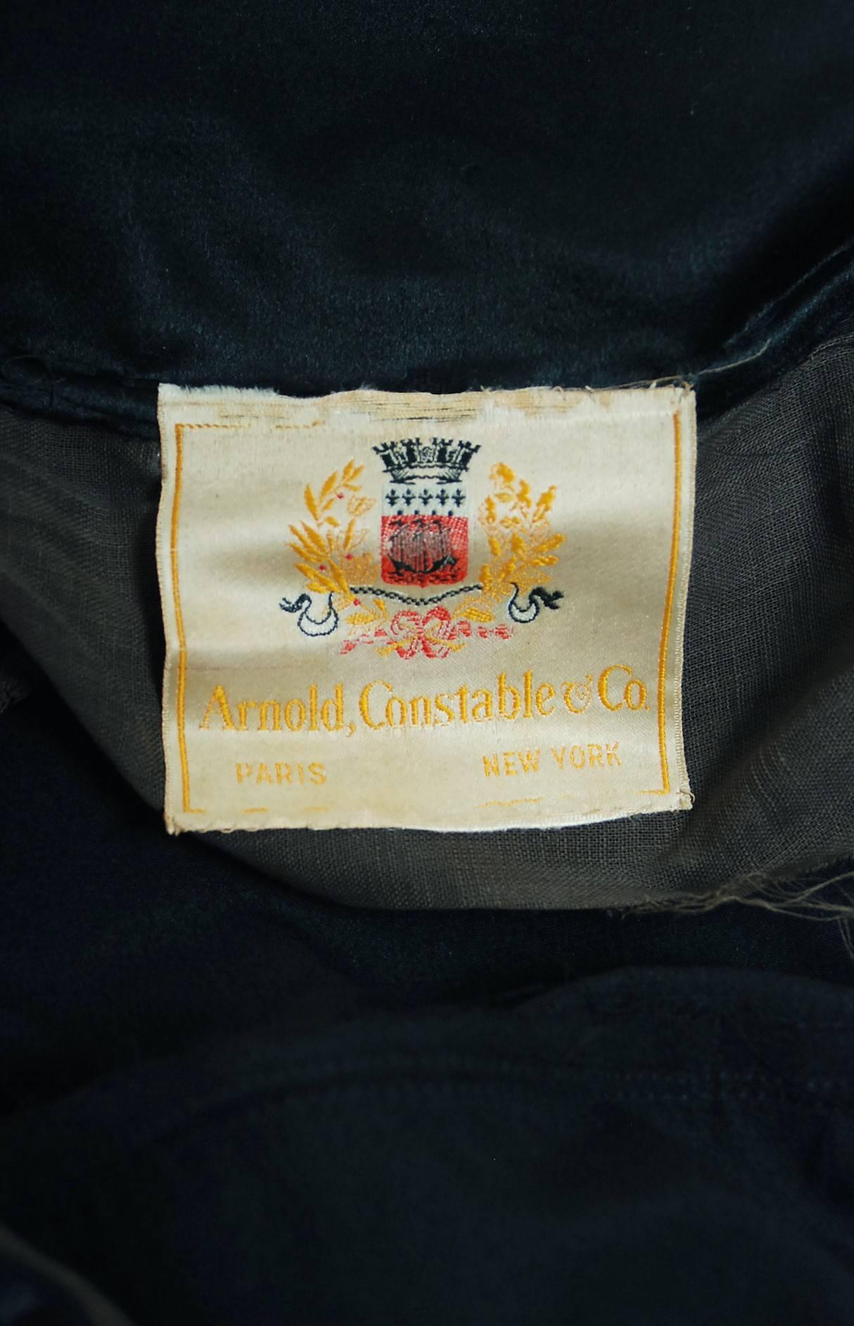 1920's Arnold Constable Metallic Embroidered Applique Silk Billow-Sleeve Jacket 2