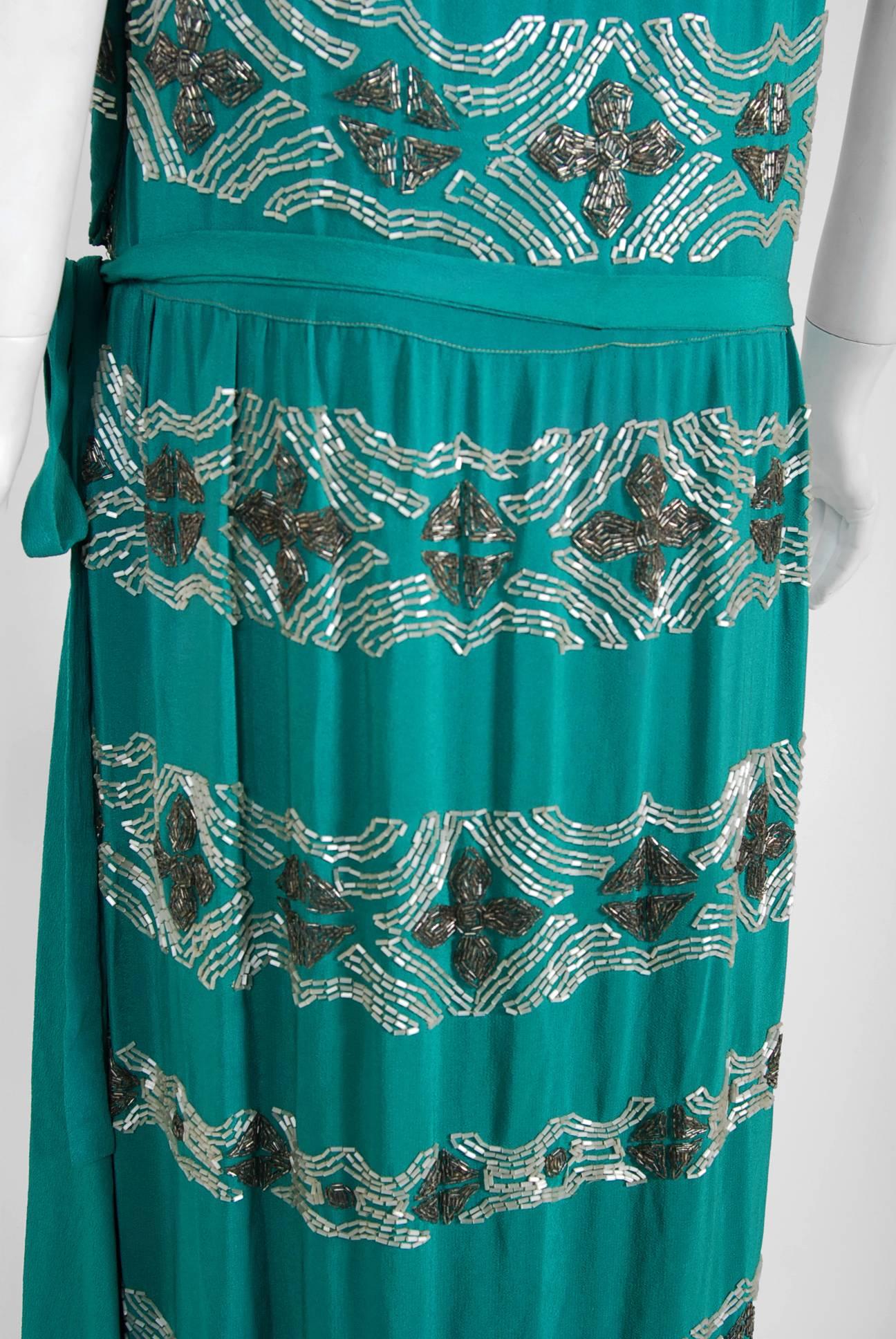turquoise beaded dress