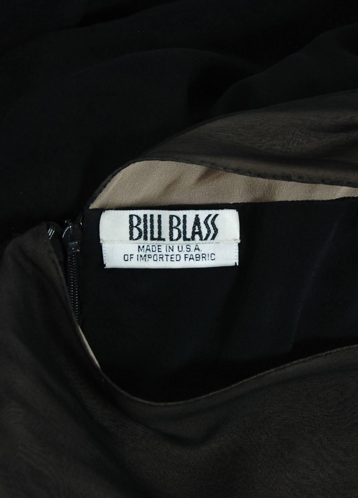1990's Bill Blass Black Silk-Chiffon Babydoll Collar Illusion Cocktail Dress 3