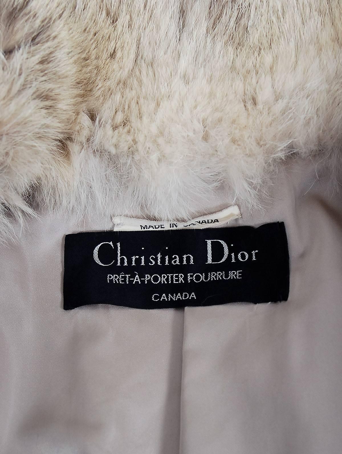 Brown Christian Dior Fourrure Lynx Fur High-Collar Stroller Jacket Coat, 1974 