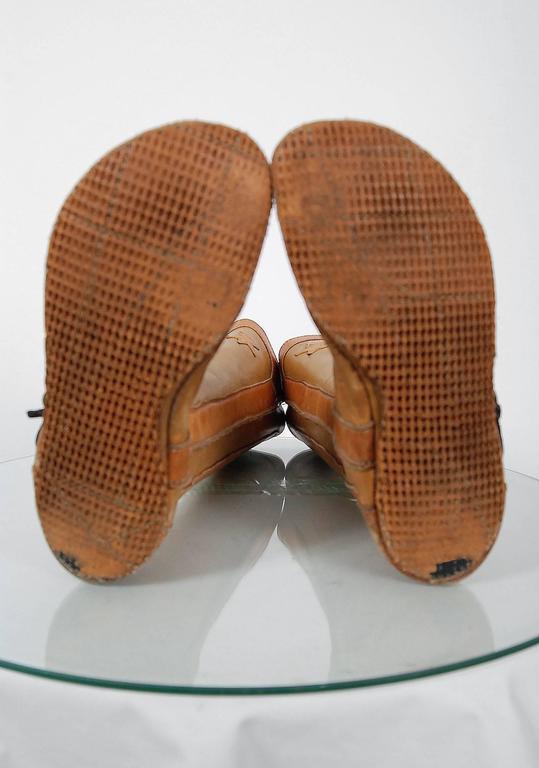 1960's Handmade Bohemian Brown Leather Hippie Star ...