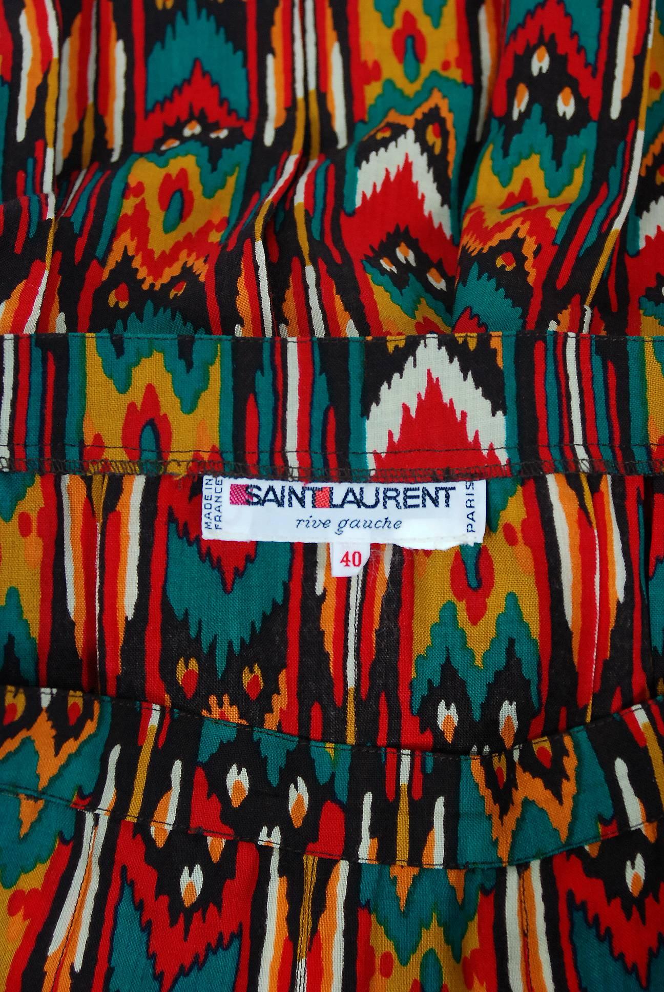 1979 Yves Saint Laurent Documented Navajo Ikat Wool Knit Peplum Jacket Skirt Set 1