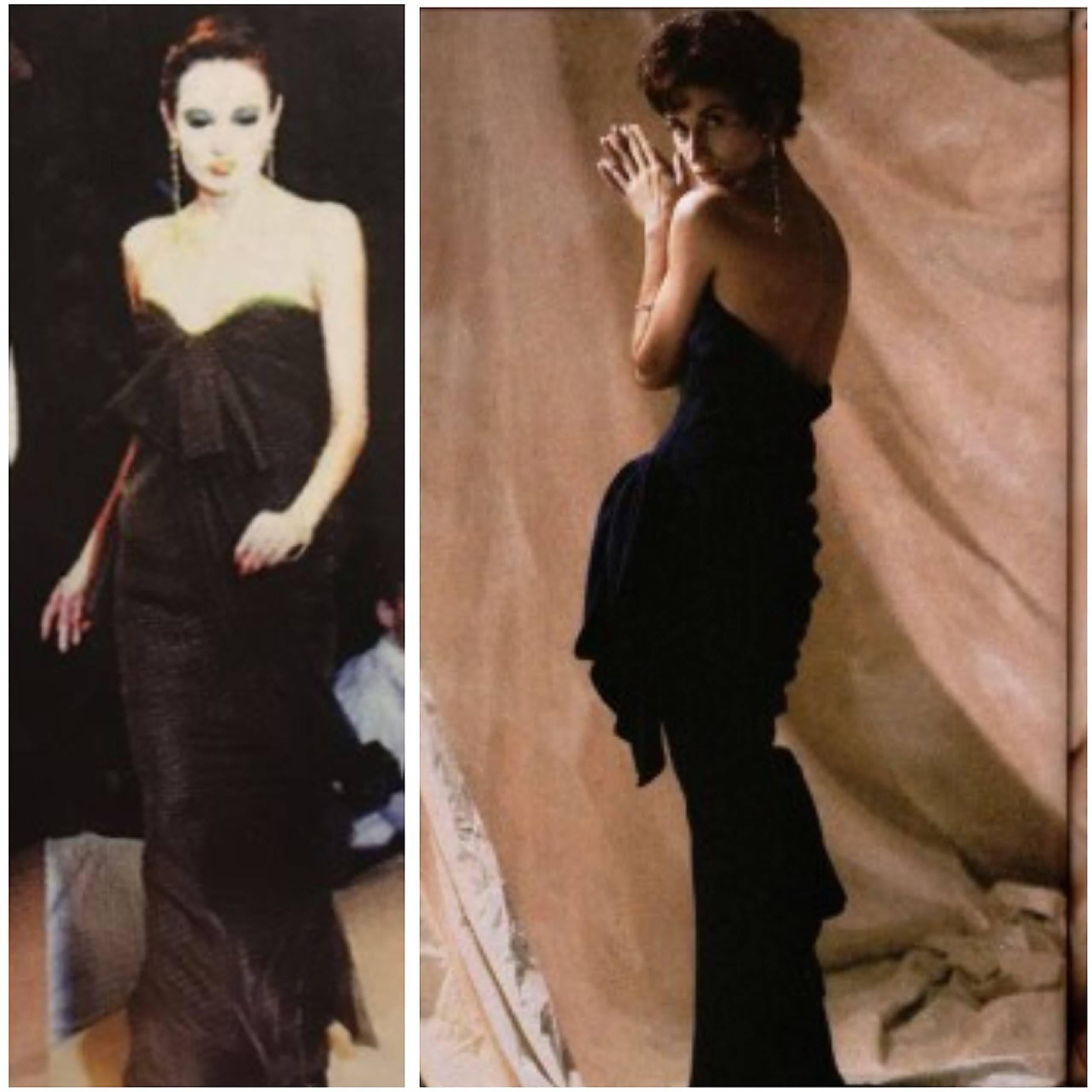 Breathtaking Yves Saint Laurent Haute-Couture gown from his iconic 1987 spring-summer collection. It is insanely chic with its unique architectural wrapped construction. The fabric is a luxurious mocha brown silk-crepe complete with inner boned